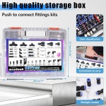 mxuteuk 107PCS 에어 라인 퀵 커넥트 피팅 1/8 1/4 5/16 3/8 1/ Black 1 1/4 OD : 파크아이몰