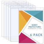 AKONEGE 6PCS 하드 시트 프로텍터 85 x 11 방수 재밀봉 가능한 지퍼 종이 6 Pack Horizontal : 레드로샵