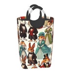 50리터 세탁 바구니 귀족 토끼 방수 손잡이가 있는 접이식 의류 가방 : 직구아홉 정품