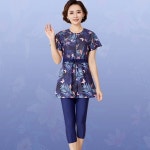 중년 여성 수영복 여자 몸매커버 루즈핏 형 래쉬가드 H2129블랙 : tory mall1