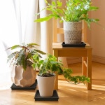 NATSUKY 사각형 식물 접시 10인치 2팩, 실내용 12인치 14인치 식물 트레이 8개, 야외용 화분용 플라스틱 꽃꽂이 접시 10개, 구멍이 없는... 