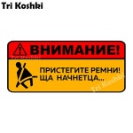 트라이 KOSHKI KCS303주의 귀하의 자동차 스티커 시작 PVC SHA 벨트를 고정 KCS303 1 piece 14x6cm : 가성픽