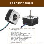 BESJMYT 네마 17 스테퍼 모터 3PCS 0.89인치 22.5mm 190mNm/26.90oz.in 정밀한 3D 프린터/CNC를 위한 고토크 2상 4 리드 1A(3.7V)... 