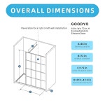 굿요 46인치 X 72인치 샤워 도어 클리어 강화 유리 프레임 스크린 워크인 블랙 마감 : 비엘엠