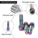 6pcs 자전거 줄기 나사 M5 18/20mm MTB 도로 자전거 줄기에 대 한 화려한 무지개 볼트 스레드 M6 30mm Rai ow M5x18mm : 산담컴퍼니