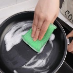 32/4PCS 두꺼운 줄무늬 청소 스폰지 닦아 양면 재사용 가능한 넝마 식기 세척 팬 수색 패드 주방 도구 4PCS : 쪼끄만직구
