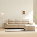 동서가구 천연 면피가죽 테라 소파 스툴포함, 베이지, 4인용 : 주식회사 동서가구