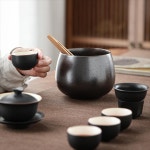 다도용품 차 찌꺼기 항아리 세척기 가마에서 구운 도자기 물 주전자 크고 작은 건수 잔 일본 선 홈 의 액세서리 전통 힐링 타임 찻 명상 다기 : 필링몰
