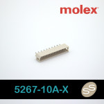 MOLEX 5267-10A-X 5267시리즈 10핀 PCB 커넥터  Vertical형 1개 [99990994] : 접속몰