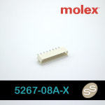 MOLEX 5267-08A-X 5267시리즈 8핀 PCB 커넥터  R/A형 1개 [99990992] : 접속몰