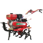 소형관리기 가솔린 농기계 주말농장 엔진 경운기 가솔린170+고무바퀴+회전쟁기 : 스마일무지개