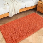 욕실 러그, 흡수성 목욕 러그, 미끄럼 방지 세탁기 세탁 건식 목욕 매트, 욕조, 샤워기 및 욕실 바닥 매트(번트 오렌지, 31x59인치) : 비욘드셀렉트