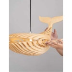 고래 식탁등 우드 나무 조명 초밥 일식집 팬던트 스시 고래길이60cm 난광15와트전구 : 에코리브샵