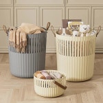 더러운 옷 바구니, 욕실 더러운 옷 보관 바구니, 샤워 및 변경 더러운 옷 바구니 가정용 장난감 보관함 Beige : 띵동직구다