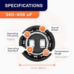 340 408 uF MFD 110VAC 50 60Hz 전기 모터용 범용 시동 커패시터 CD : hphpo03