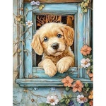 우슬레타이오 다이아몬드 아트 키트, 강아지 페인팅 DIY 5D 풀 드릴 현재 가정용 벽 장식용 보석 및 공예품 12X16 lnch G7608-US : 헬로픽스토어