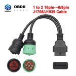 OBD2 트럭 진단 도구, 16 핀 케이블 J1708 J1939 커넥터 OBD-OBD2 6 9 핀, Cummins, Deutsch, Cat : 트웰브코퍼레이션