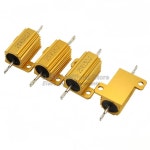 1pcs 골드 알루미늄 하우징 고전력 저항기 RX24-25W 0.01R-300K 옴 1 2R 3R 4R 5R 6R 8R 10R 20 30 100 1K : 바라반
