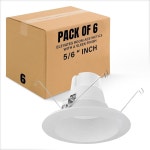 6팩 REL637 CCTV 시리즈 LED 레트로핏 배플 트림 컬러 셀레CCTor 2700K : hphpo03