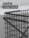 세탁소 빨래 카트 바구니 이동식 빨래카트 의류 수거 바스켓 철재 블랙 대형 : 글로리Min