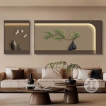 거실 그림 고급 벽걸이 LED 조명 셋트 G7728 A 블랙 프레임 : 네이쳐필