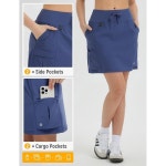 발레프 여성용 16인치 하이킹 카고 코트 스커트 하이 웨이스트 포켓 골프 운동 UPF 50+ 자외선 차단 퀵 드라이 Black Small : 북두칠성 무역 M9