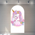 무지개 유니콘 아치  배경 맞춤 핑크 반짝이 스타 걸  생일 배경 장식  스튜디오 소품 : 올리굿샵