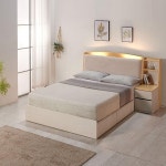 수납 침대 킹 프레임 패브릭 헤드보드 편한 안방 침대 : 힐링 잡화점