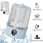 세탁기 휴대용 자동 세탁 가정 소형 충전식 기숙사용 여행용 무선 Aqua Blue : 동자마켓001