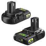 USB가 있는 Ryobi 배터리용 Abeden 2팩 18V 3.0Ah 교체, Ryobi 18V 배터리 P102 P103 P104 P105 P107P108 P109 시리즈 무선 전동... 
