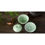 중국어 청자 gai wan 차 세트 뼈 컵 Dehua gaiwan 도자기 찻잔 크리 에이 : 루르스