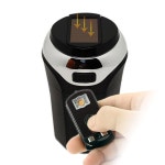 태양광 라이터와 LED 조명이 장착된 자동차 재떨이(블랙), 충전 없음, 분리 및 휴대용(블랙) : 케이지알