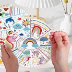 CMINAUS 5 세트 자수 키트 꽃송이 식물 패턴 바늘 포인트 핸드 크로스 지침서 2 후프 천 시작자용 : 스마일우드마켓