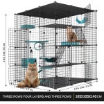 대형 고양이 우리 울타리 실내 DIY 놀이펜 애완동물 가정용 작은 동물 집 분리형 금속 와이어 개집 큰 운동 장소 1-4 고양이에게 이상적인... 