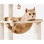 고양이 캣폴 원목 켓타워 놀이터 소형 스크래쳐 흰브라운, 캣타워 : 공간녹백