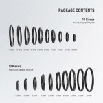 뉴어 20피스 아노다이징 블랙 메탈 렌즈 필터 어댑터 링 키트 10피스 스텝 업 세트 + 다운 7 Pack : 직구열셋 몰
