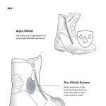 모터사이클 부츠, PU 가죽, 히포라 멤브레인, 발목 보호, 롱 지퍼 두 개, 항균 깔창, 반사 요소, 최대 48 사이즈 Matt Black 37 EU : 우최14