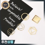 투투 6 종류의 간단한 스타일 기하학적 모양의 금속 종이 클립 북마크 문구 학교 사무실 공급  Escolar Papelaria H0323 : 제이케이8
