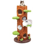 샤미아오 매직 포레스트 캣 트리 타워, 62인치 높이, 멀티 가정용 솔리드 우드 : 링크트러스트커넥트