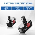 장인을 위한 4500MAH C3 교체용 4팩 19 2V 배터리 다이하드 13279005 130279003 315 11753 115410 11485 1323903 120235021 : 노바스점