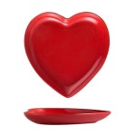 FUYU 2pcs 컬러풀 하트 모양 세라믹 디너 & 디저트 접시 Blue 8 Inch : 우최13