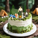 크나나 14Pcs 캠핑 케이크 토퍼 장식 숲 테마 생일 파티 용품을 위한 : 디얼바이유