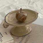 악세사리 트레이 J1014 받침대 스탠드 인테리어 캔들 다용도 1 양쪽 귀 블랙 세라믹 접시 : 바이온샵200