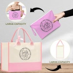 포콩나 걸스 트립 2025 여성 친구 자매 여행 선물 캔버스 토트백 수영복 비치백 1 2pcs Purple and Blue : 갓생마켓001