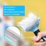 리무버 애완 동물 머리 도구 트리밍 손질 빗 청소 분리형 실리콘 1 고양이 모피 브러시 BLUE 푸른 : 티파몰