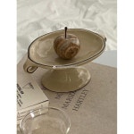 악세사리 트레이 J1014 받침대 스탠드 인테리어 캔들 다용도 1 양쪽 귀 블랙 세라믹 접시 : 바이온샵200