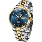 OLEVS 시계 남성용 기계식 무브먼트 오토매틱 핸드 와인딩 블랙-G9956 : 하이데프