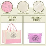 포콩나 걸스 트립 2025 여성 친구 자매 여행 선물 캔버스 토트백 수영복 비치백 1 2pcs Purple and Blue : 갓생마켓001