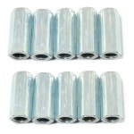 RLECS 10pcs M8x28 롱 로드 너트 육각 결합 암나사 스트레이트 피팅 아연 도금 탄소강 나사산 막대 M8 X 1 25 피치 28mm 길이 Small...