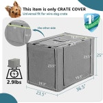 PETSFIT 36인치 와이어 도그 상자 커버, 이중 도어, 메쉬 창, 탈부착 가능한 상단 및 후면 플랩, 회색 36.5 L x 23.5 W x 25.0 : 몰더잭스